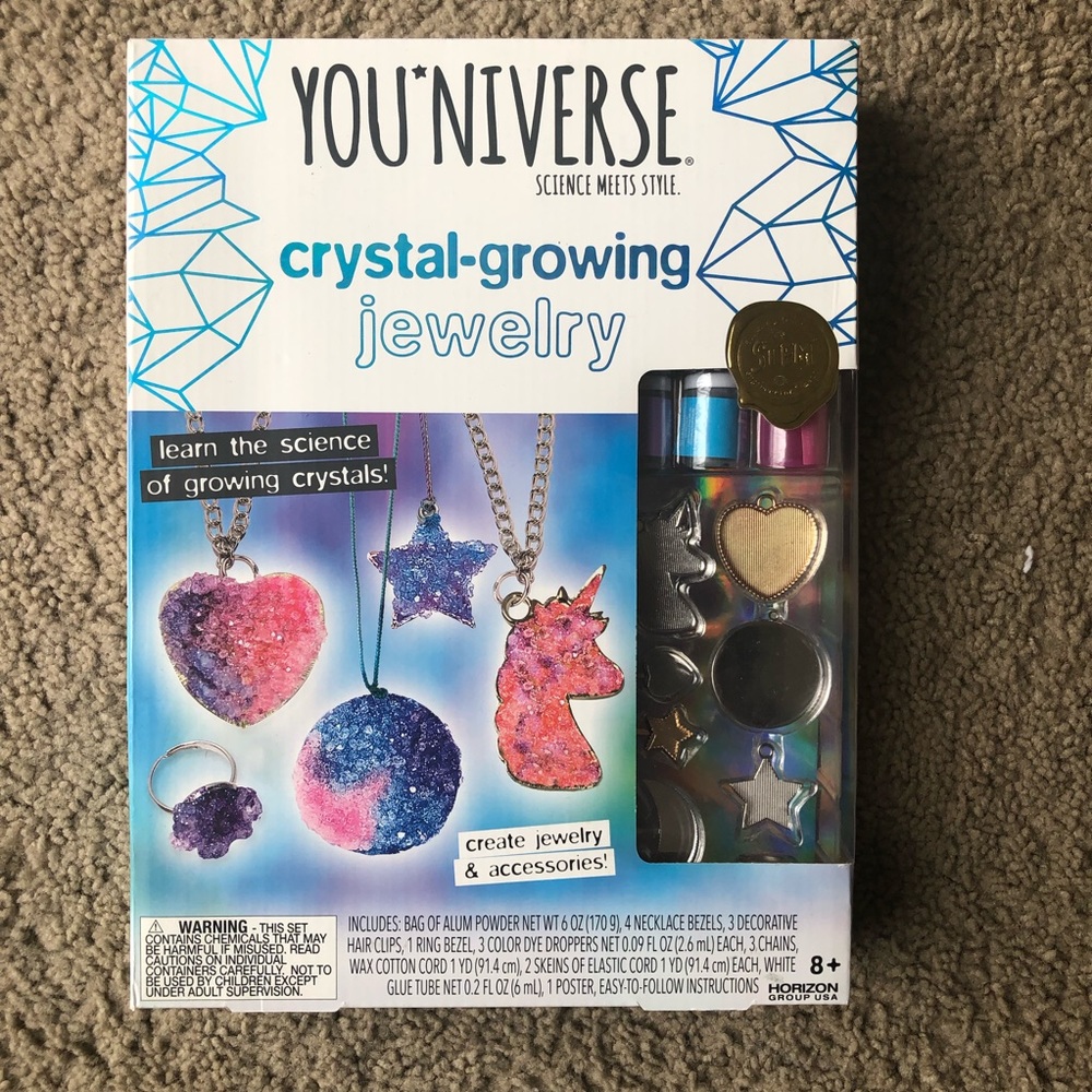 Youniverse crystal growing jewelry